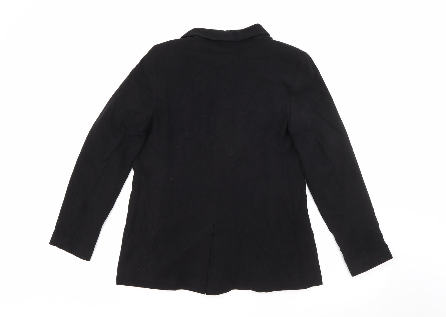 Papaya Womens Black  Polyester Jacket Blazer Size 10