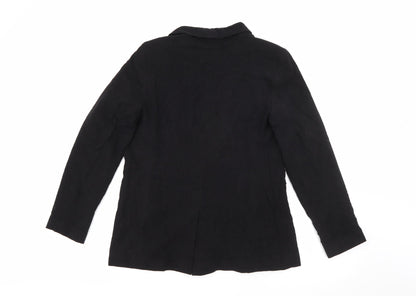 Papaya Womens Black  Polyester Jacket Blazer Size 10