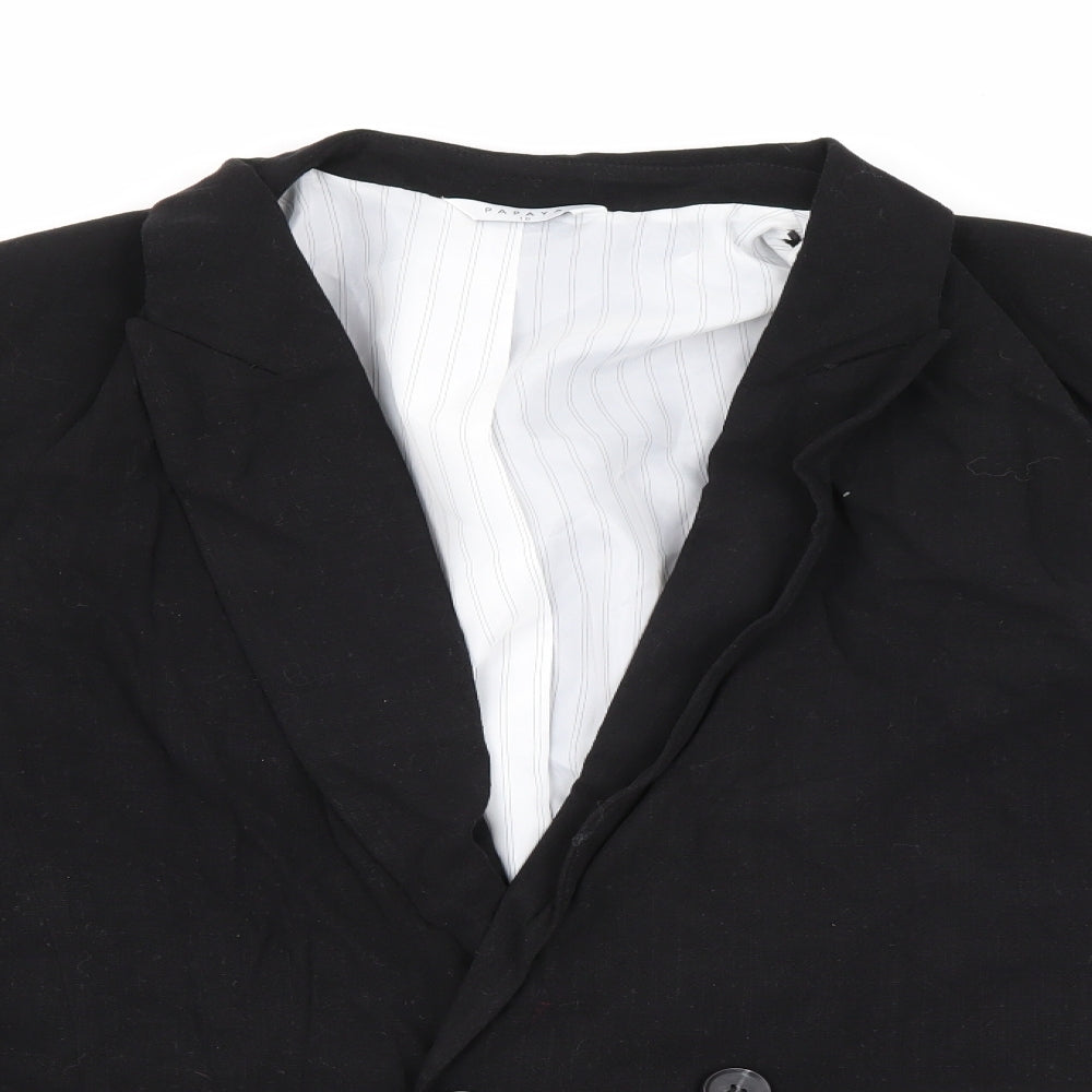 Papaya Womens Black  Polyester Jacket Blazer Size 10