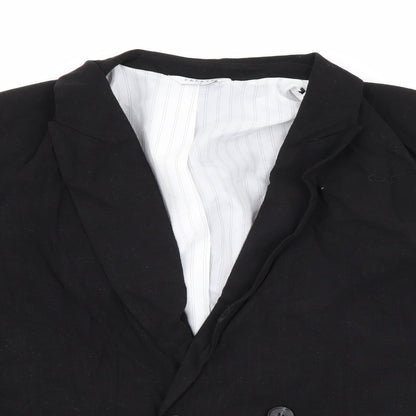 Papaya Womens Black  Polyester Jacket Blazer Size 10