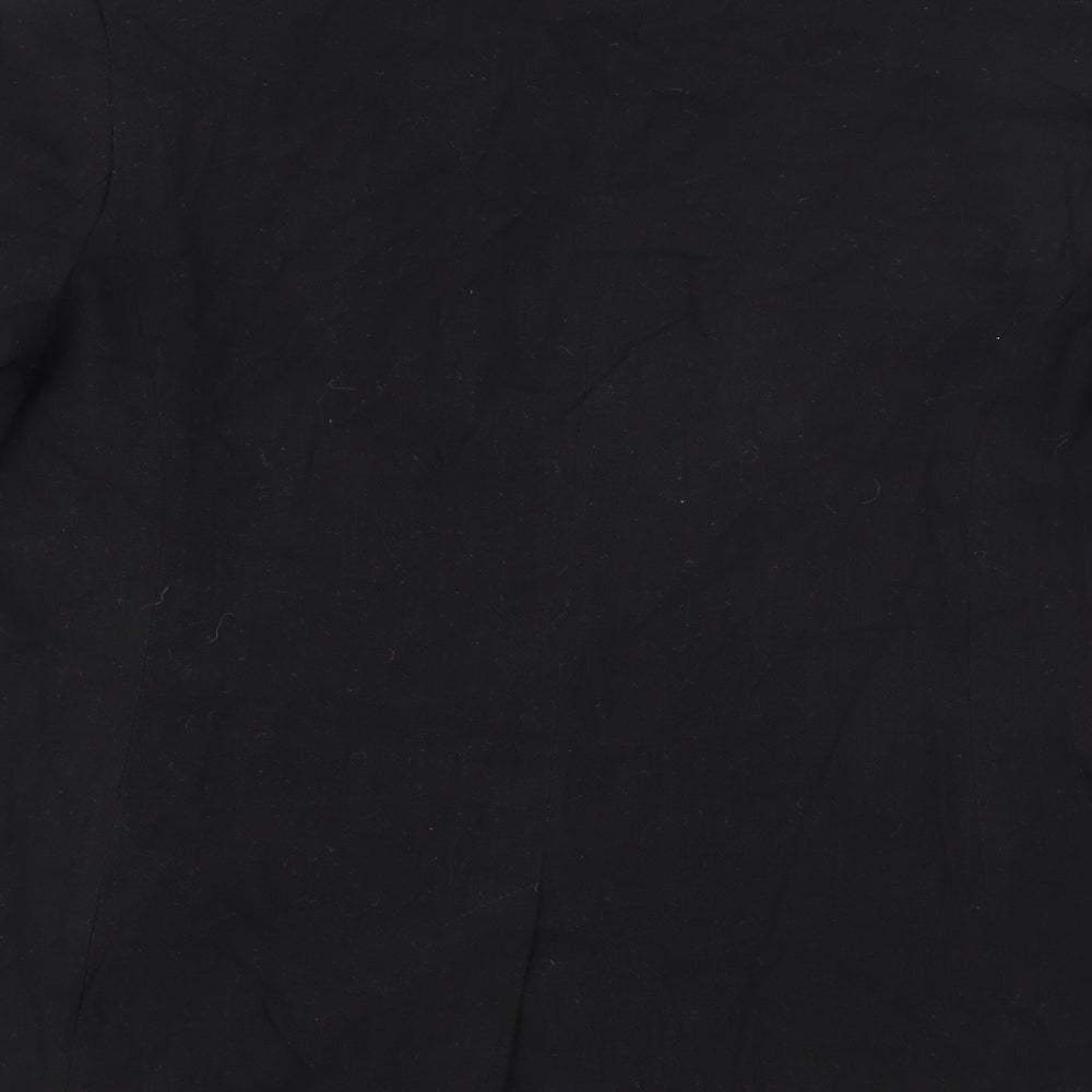 Papaya Womens Black  Polyester Jacket Blazer Size 10