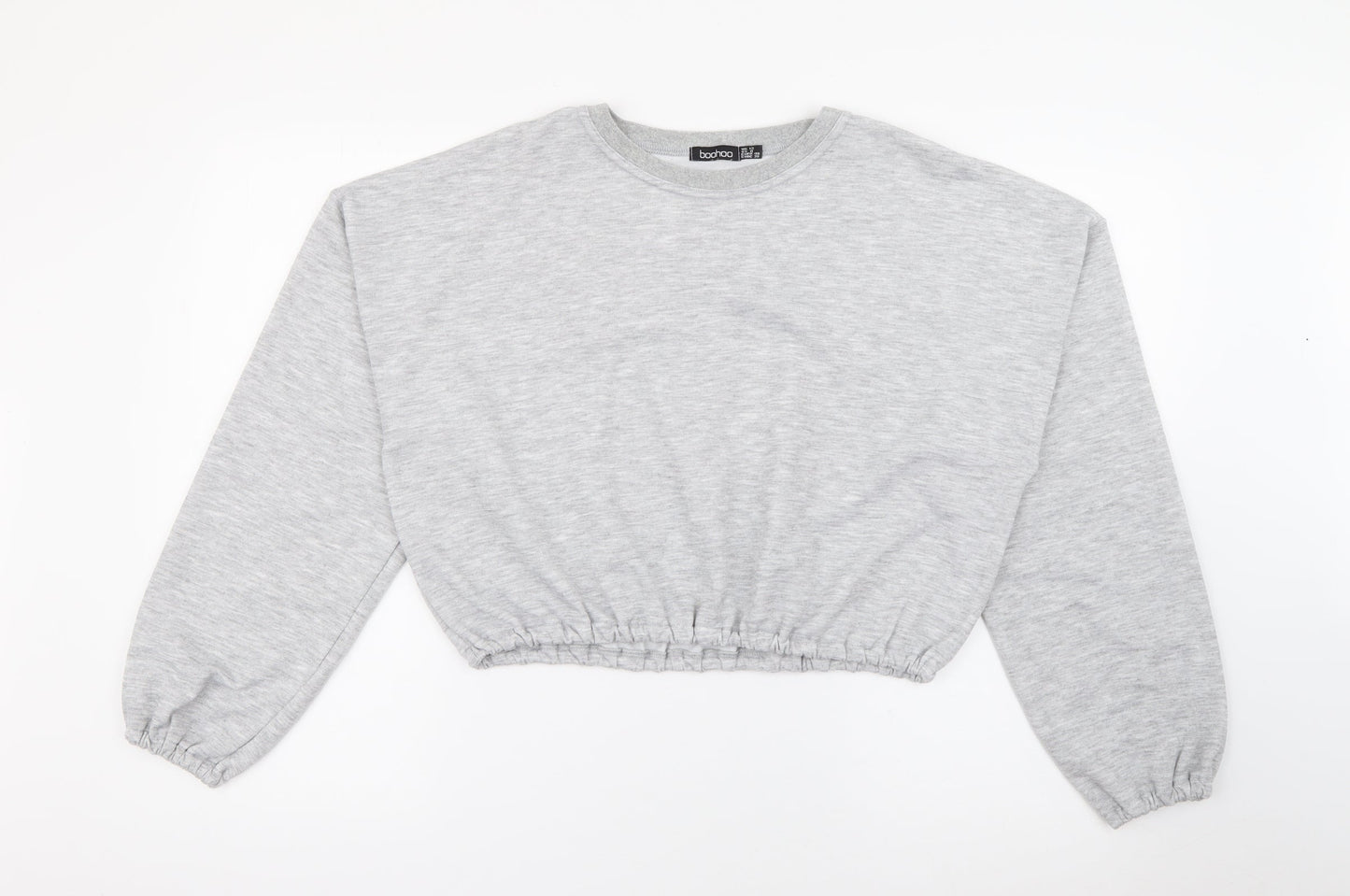 Boohoo Womens Grey Crew Neck  Polyester Pullover Jumper Size 12