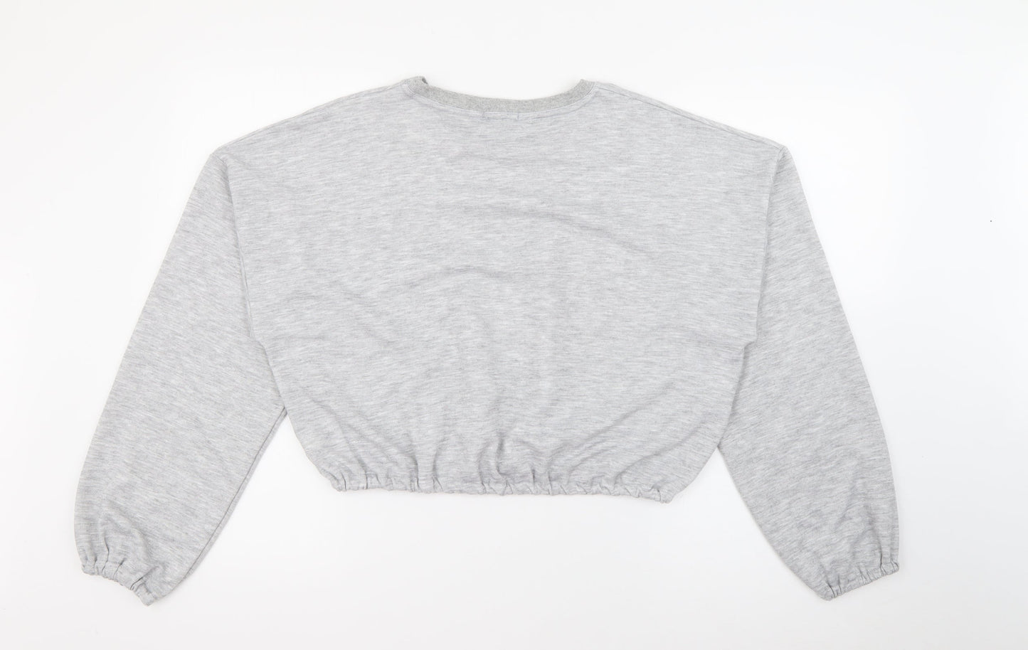 Boohoo Womens Grey Crew Neck  Polyester Pullover Jumper Size 12