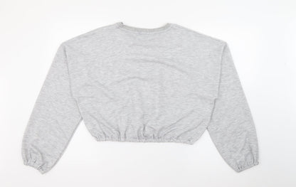 Boohoo Womens Grey Crew Neck  Polyester Pullover Jumper Size 12