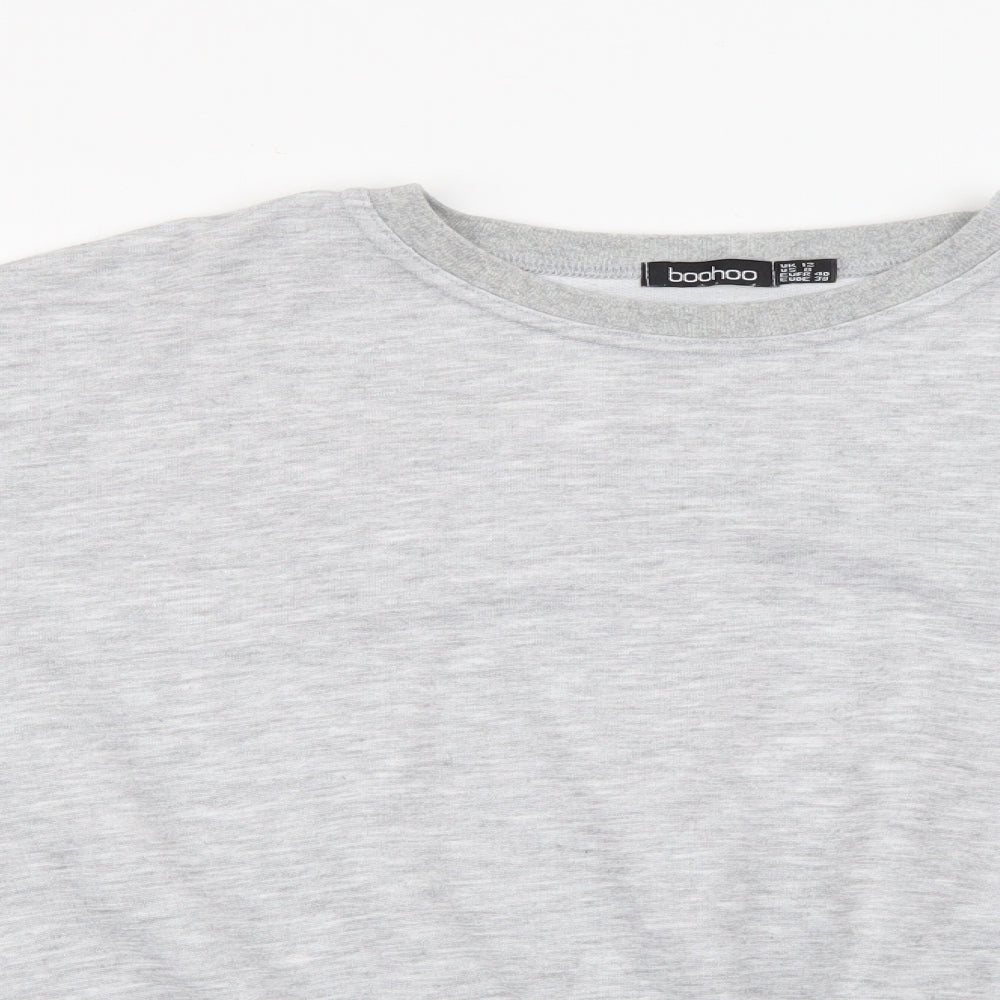 Boohoo Womens Grey Crew Neck  Polyester Pullover Jumper Size 12