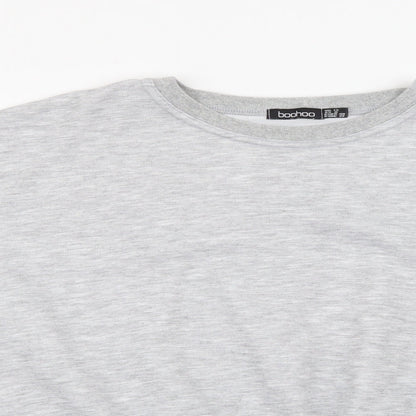 Boohoo Womens Grey Crew Neck  Polyester Pullover Jumper Size 12