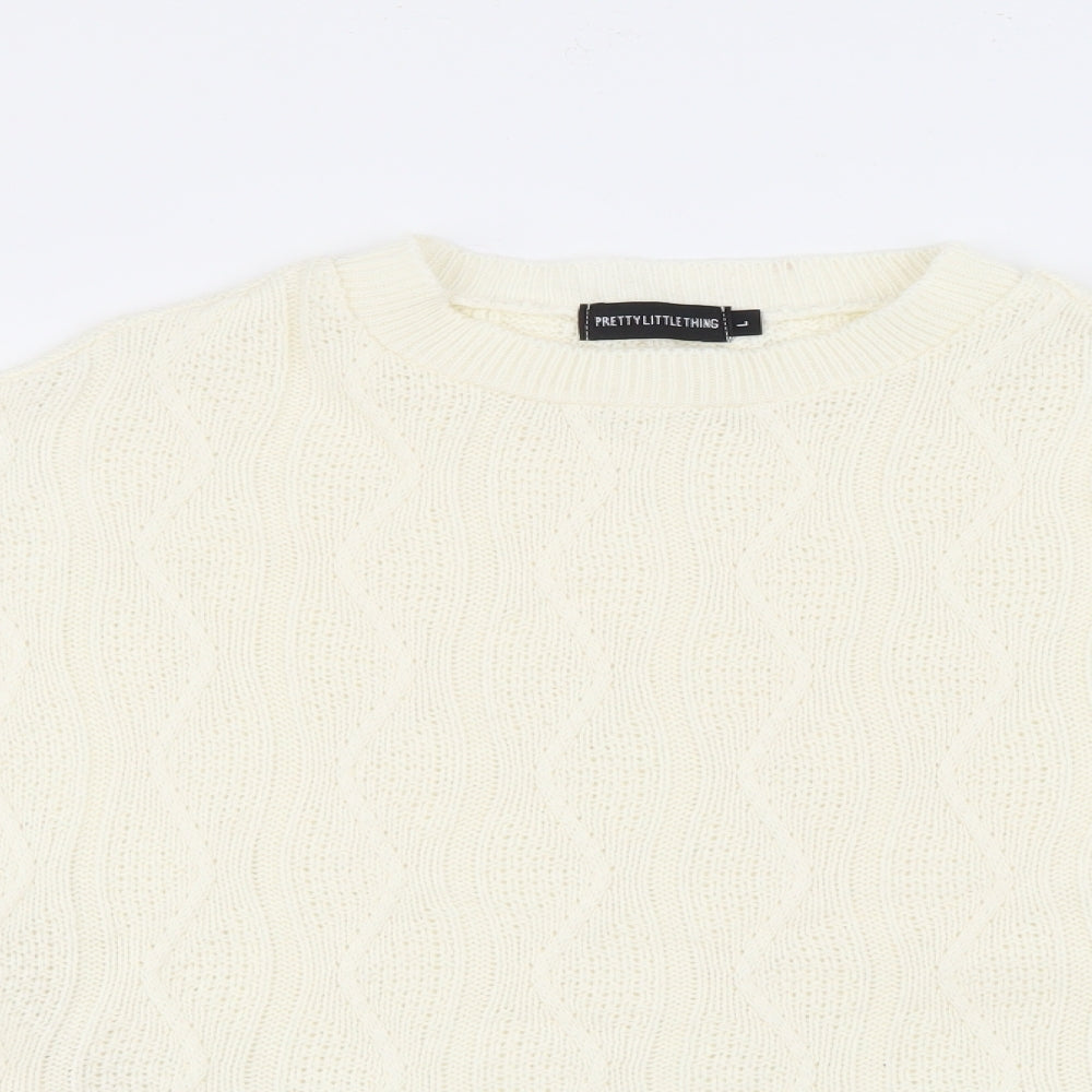 Womens UK Size L PRETTYLITTLETHING Ivory Pullover Jumper