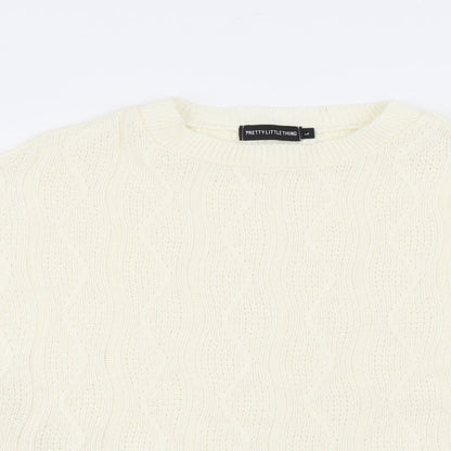Womens UK Size L PRETTYLITTLETHING Ivory Pullover Jumper