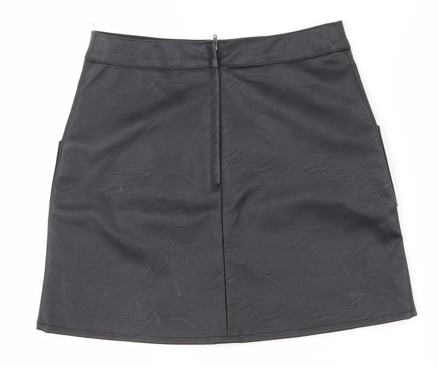 F&F Girls Black  Polyurethane A-Line Skirt Size 10-11 Years  Regular Zip