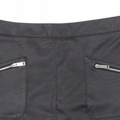 F&F Girls Black  Polyurethane A-Line Skirt Size 10-11 Years  Regular Zip
