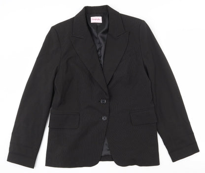 Simply Be Womens Black Striped Polyester Jacket Suit Jacket Size 14   - Shoulder pads