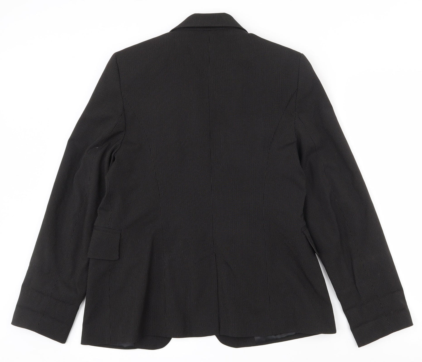 Simply Be Womens Black Striped Polyester Jacket Suit Jacket Size 14   - Shoulder pads