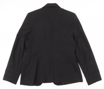 Simply Be Womens Black Striped Polyester Jacket Suit Jacket Size 14   - Shoulder pads