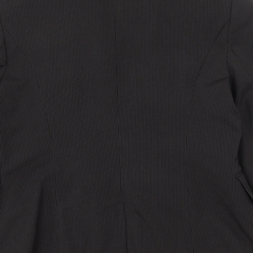 Simply Be Womens Black Striped Polyester Jacket Suit Jacket Size 14   - Shoulder pads