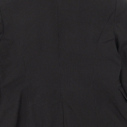 Simply Be Womens Black Striped Polyester Jacket Suit Jacket Size 14   - Shoulder pads