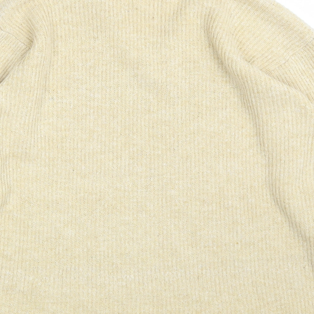 WICO Womens Yellow V-Neck  Acrylic Pullover Jumper Size M