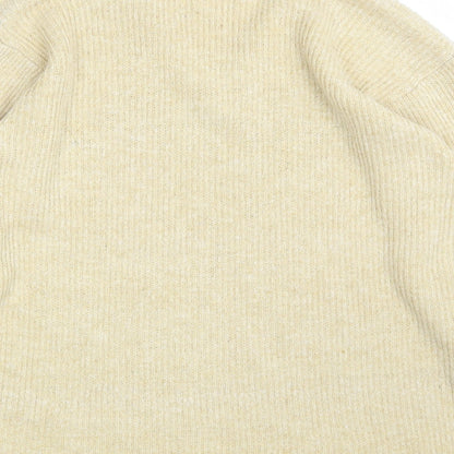 WICO Womens Yellow V-Neck  Acrylic Pullover Jumper Size M