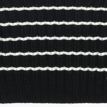 New Look Girls Black Round Neck Striped Acrylic Pullover Jumper Size 9 Years   - Cropped