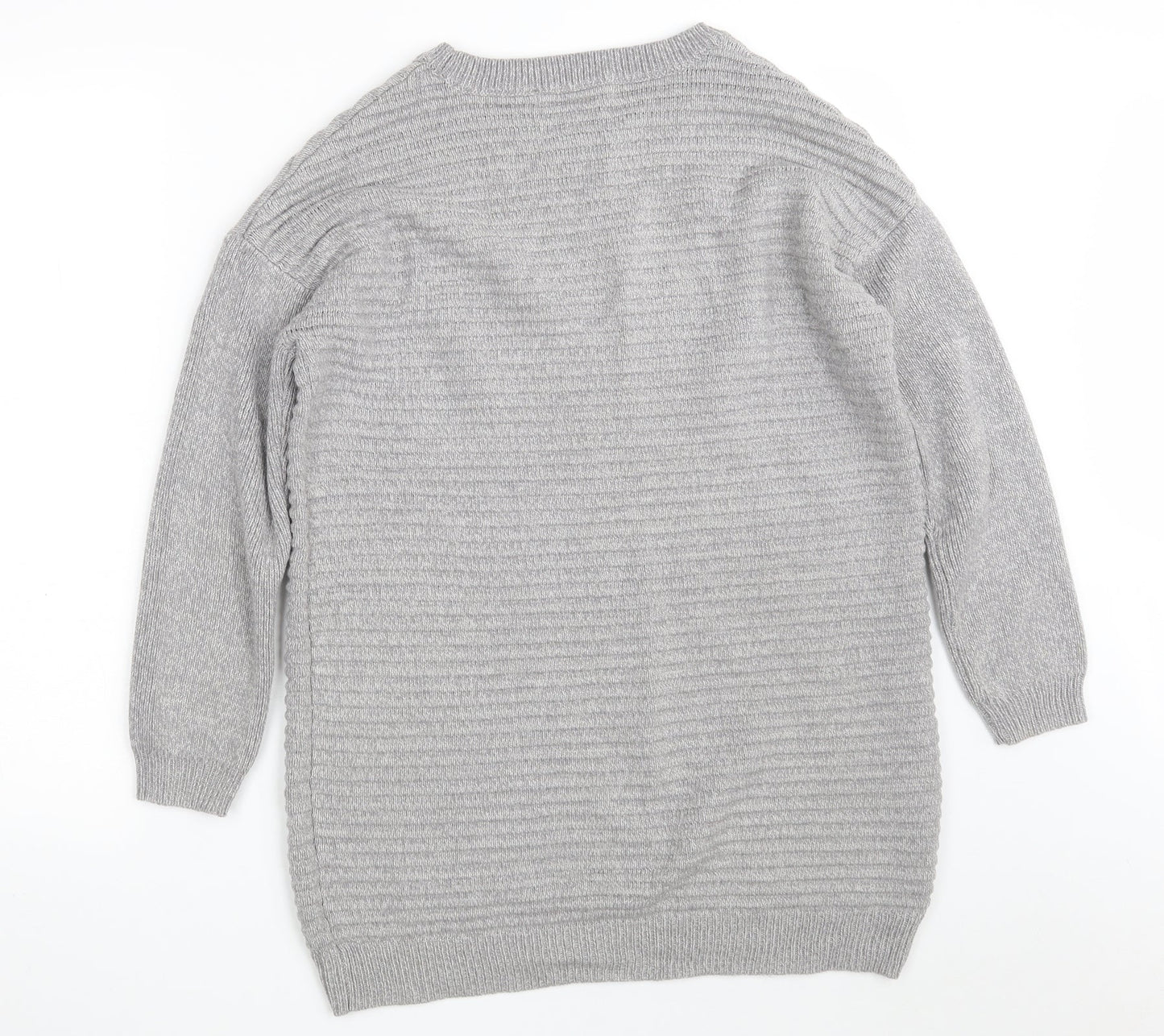 George Womens Grey Round Neck  Cotton Pullover Jumper Size 8