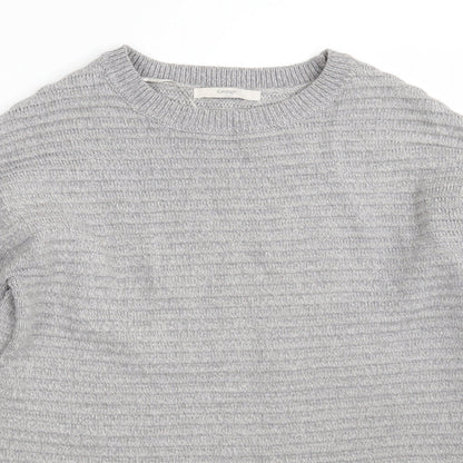 George Womens Grey Round Neck  Cotton Pullover Jumper Size 8