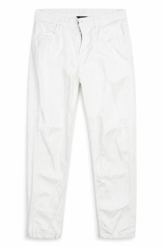 Front view of Originals women’s white cotton straight jeans, size UK 10, 28-inch leg regular zip
