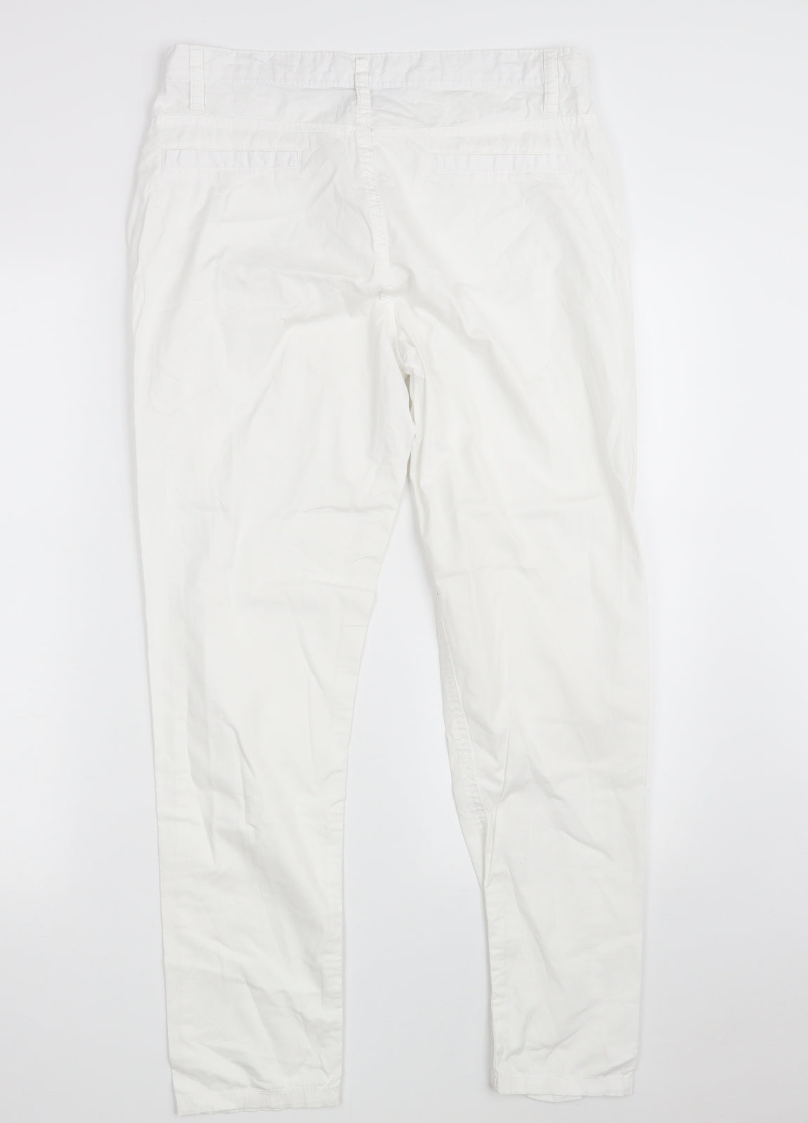 Originals  Womens White  Cotton Straight Jeans Size 10 L28 in Regular Zip