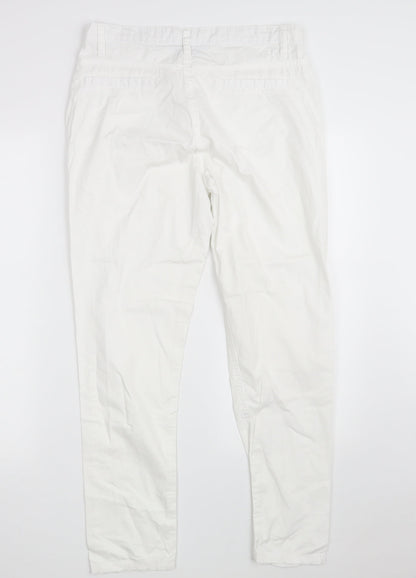 Originals  Womens White  Cotton Straight Jeans Size 10 L28 in Regular Zip