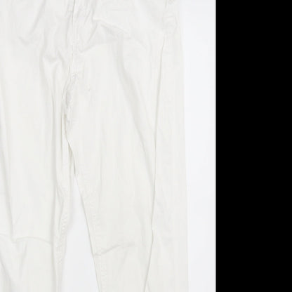 Originals  Womens White  Cotton Straight Jeans Size 10 L28 in Regular Zip
