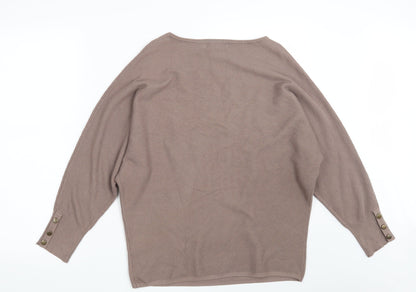 Womens UK Size S Alexara Brown Pullover Jumper