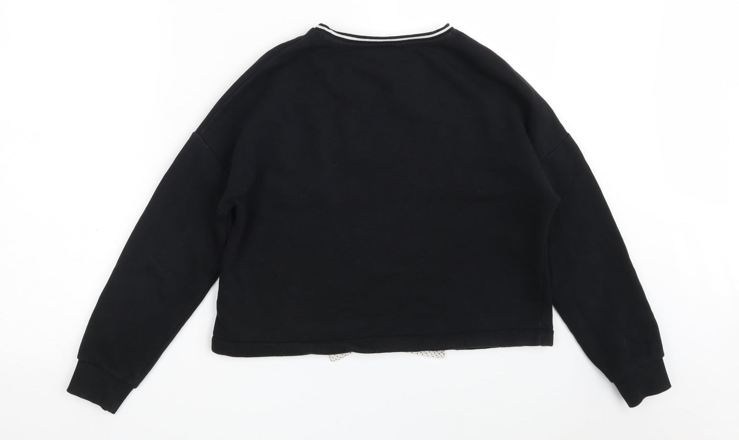 Marks and Spencer Girls Black  Cotton Pullover Sweatshirt Size 11-12 Years   - Future