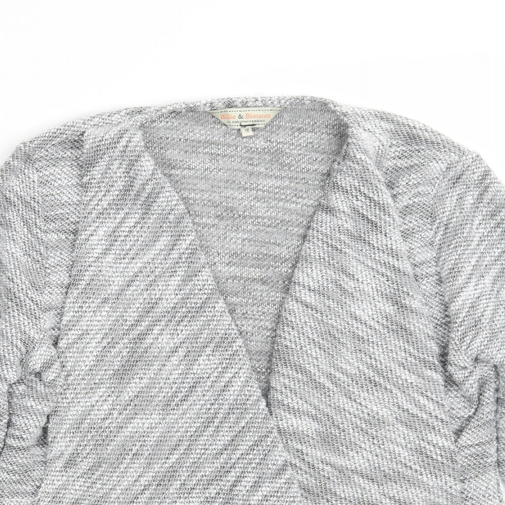 Womens UK Size 12 Dorothy Perkins Grey Wrap Jumper