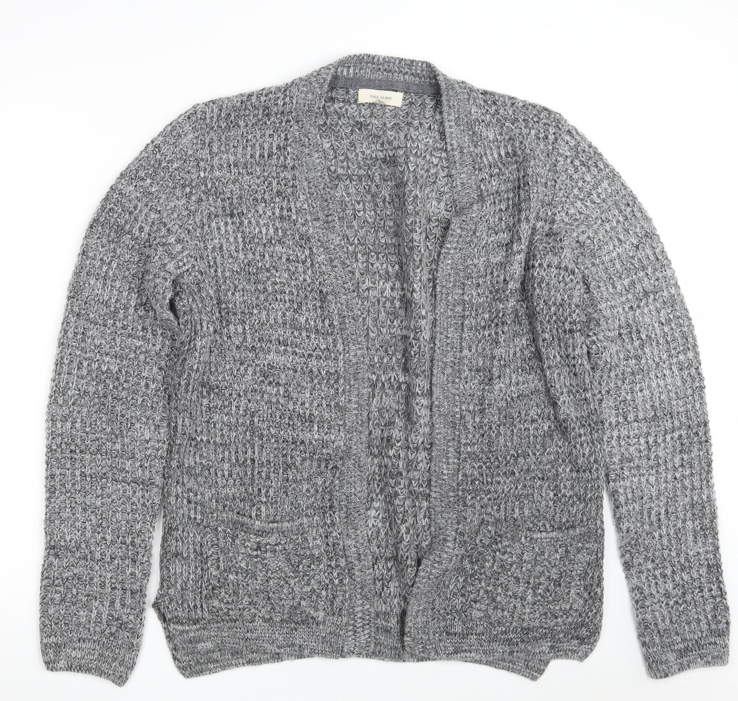 Womens UK Size M River Island Grey Wrap Jumper