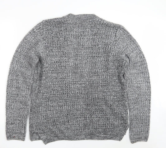 Womens UK Size M River Island Grey Wrap Jumper