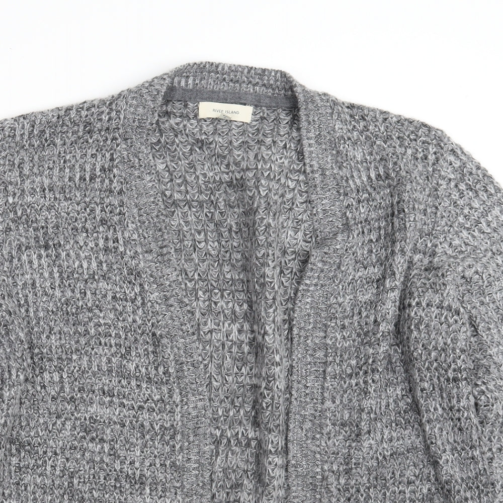 Womens UK Size M River Island Grey Wrap Jumper