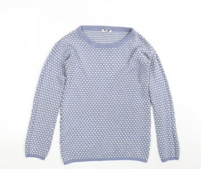 C&A Womens Blue Round Neck  Acrylic Pullover Jumper Size L