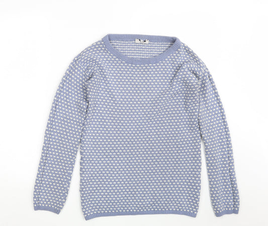 C&A Womens Blue Round Neck  Acrylic Pullover Jumper Size L