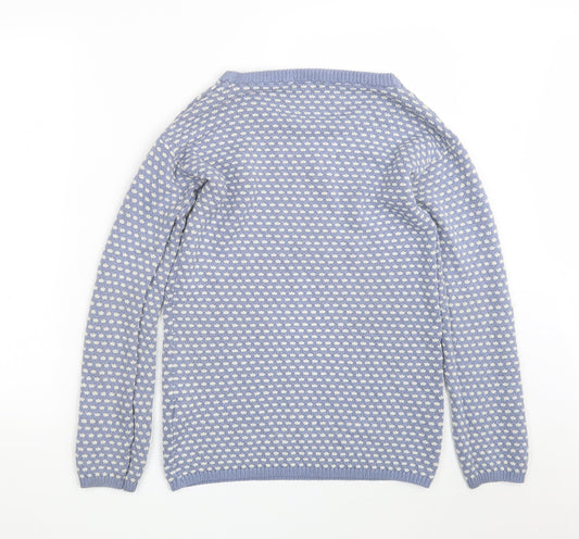 C&A Womens Blue Round Neck  Acrylic Pullover Jumper Size L