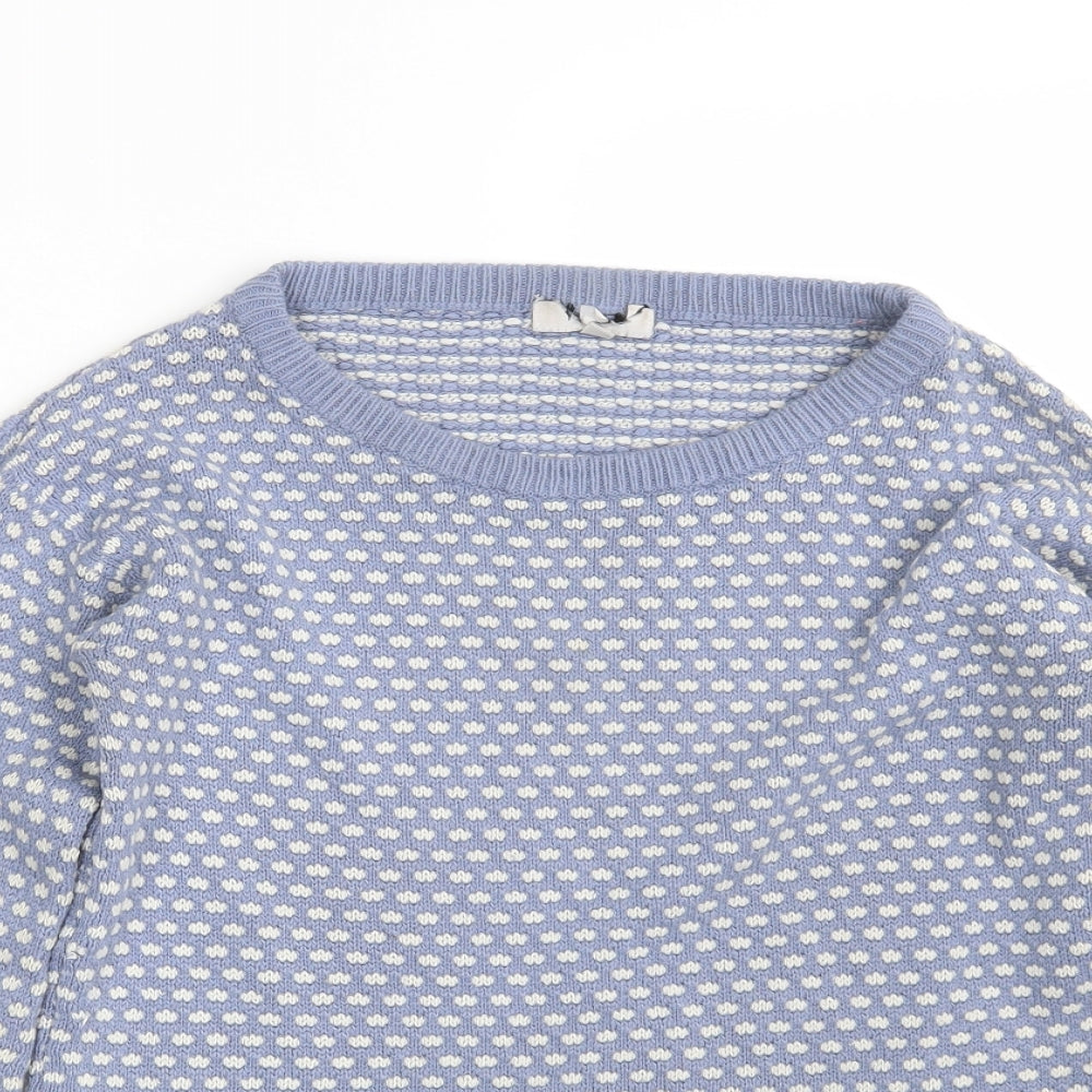 C&A Womens Blue Round Neck  Acrylic Pullover Jumper Size L