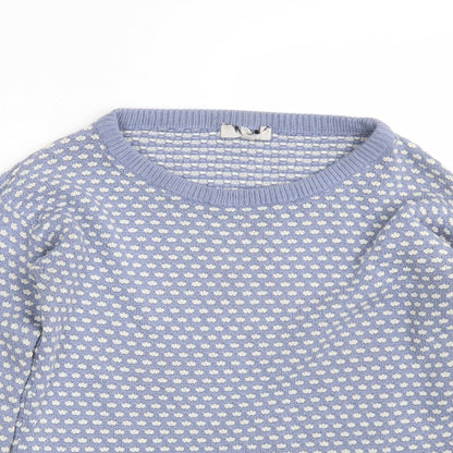 C&A Womens Blue Round Neck  Acrylic Pullover Jumper Size L