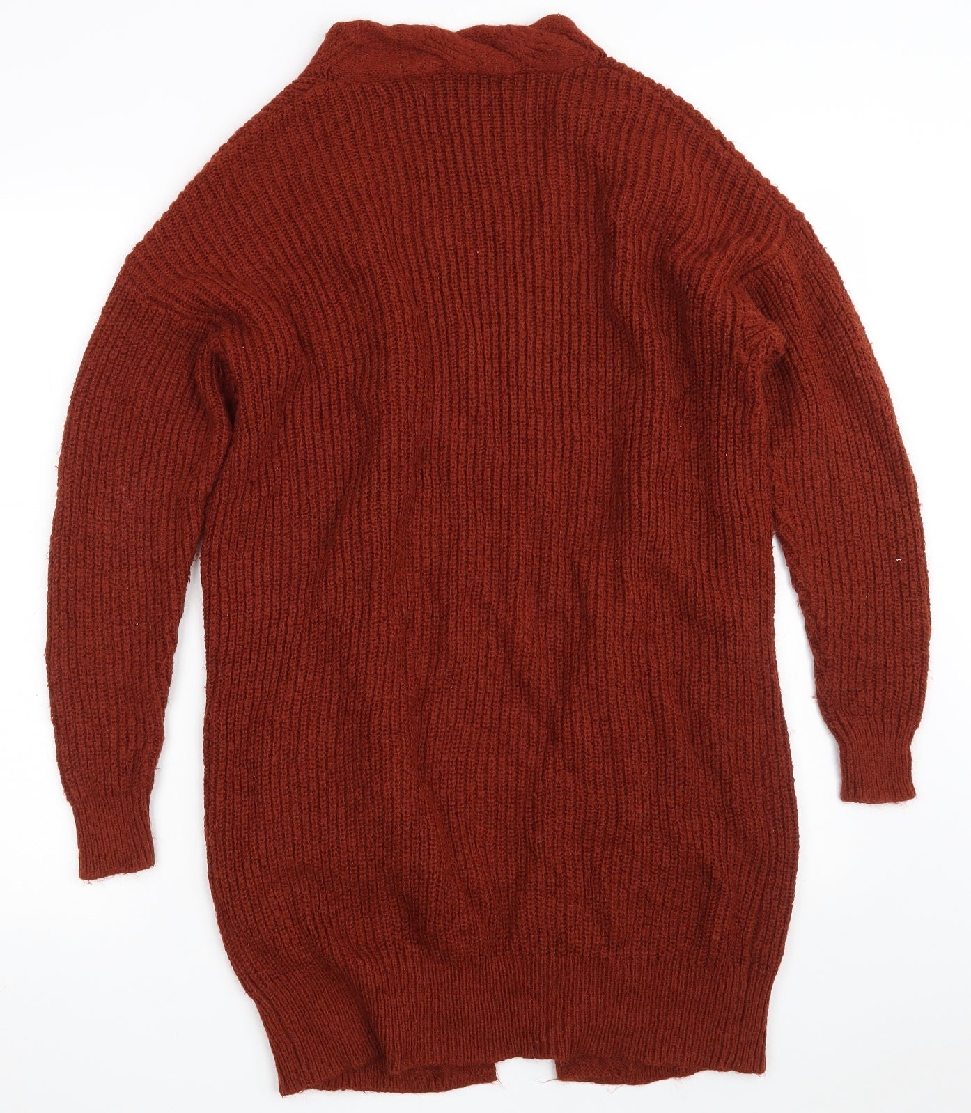 George Womens Brown V-Neck  Acrylic Cardigan Jumper Size 8   - Size 8-10