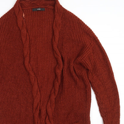 George Womens Brown V-Neck  Acrylic Cardigan Jumper Size 8   - Size 8-10