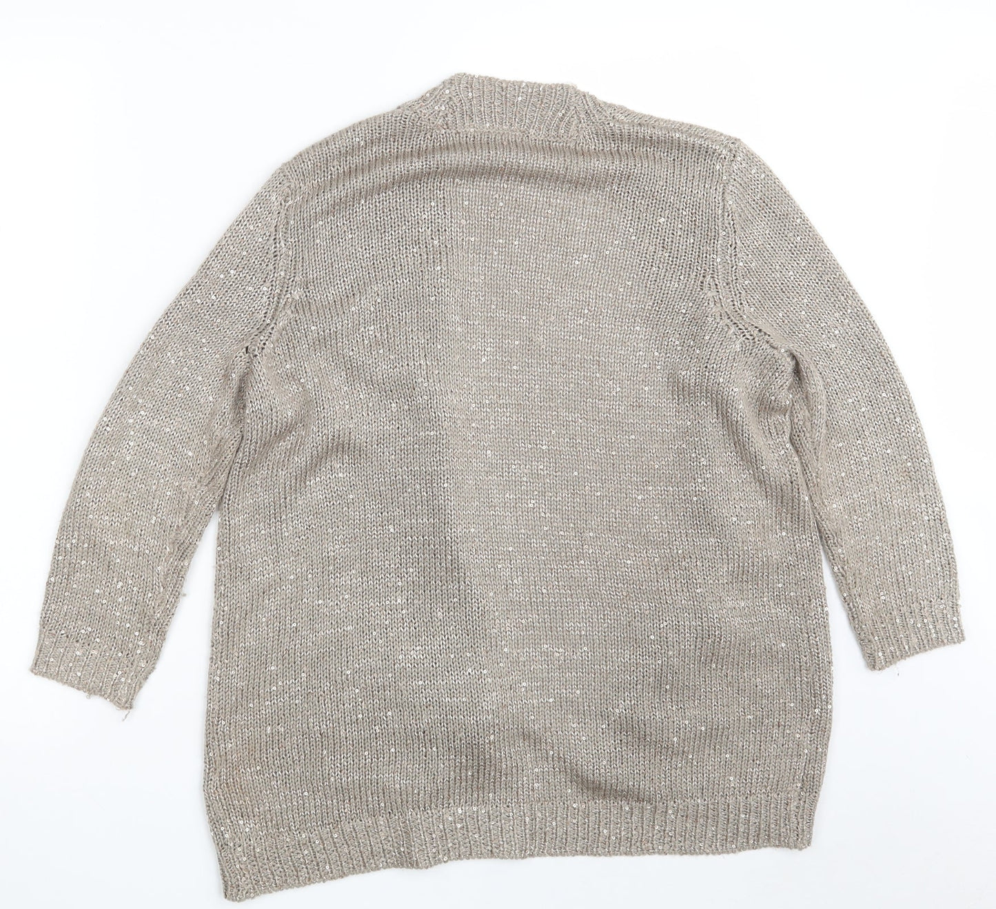 Womens UK Size S Wallis Silver Cardigan Jumper