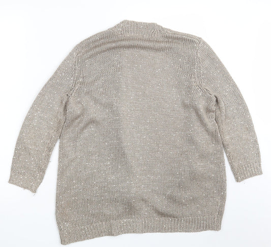 Womens UK Size S Wallis Silver Cardigan Jumper
