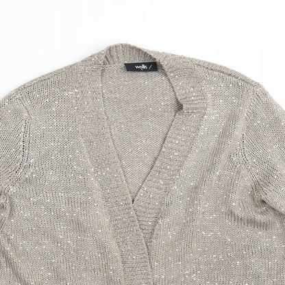 Womens UK Size S Wallis Silver Cardigan Jumper