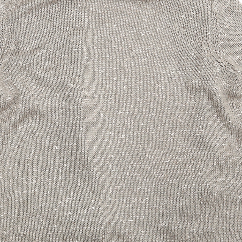 Womens UK Size S Wallis Silver Cardigan Jumper