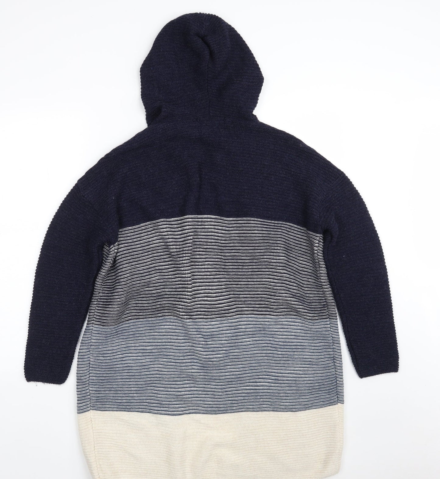 George Womens Blue V-Neck  Acrylic Cardigan Jumper Size 8   - Colorblock