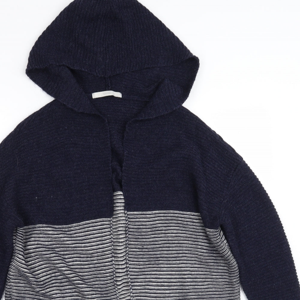 George Womens Blue V-Neck  Acrylic Cardigan Jumper Size 8   - Colorblock