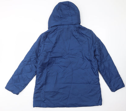 Womens UK Size M Anne De Lancay Blue Quilted Coat