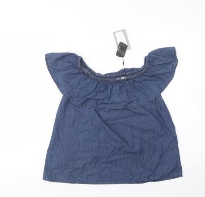 Womens UK Size M VERO MODA Blue Basic Blouse