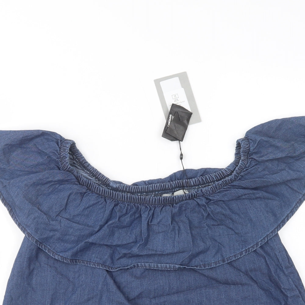 Womens UK Size M VERO MODA Blue Basic Blouse